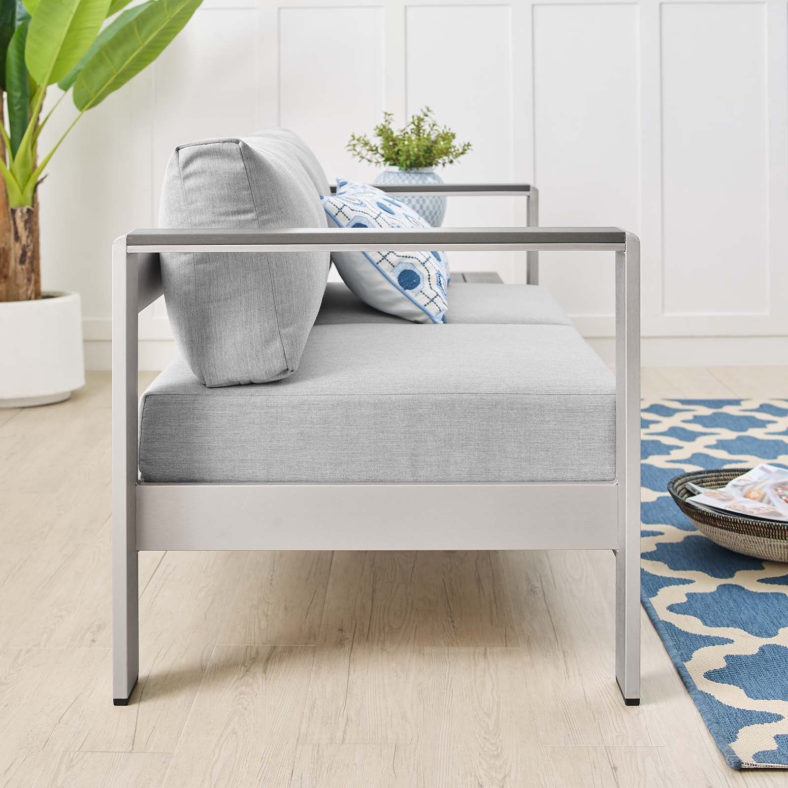 Coast Sunbrella® Fabric Aluminum Outdoor Patio Loveseat