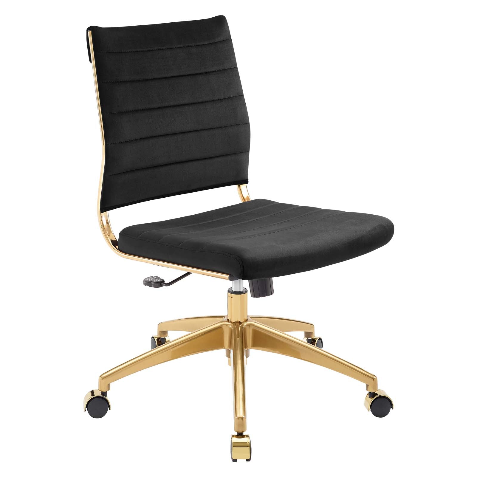 Deluxe Armless Mid Back Velvet Office Chair