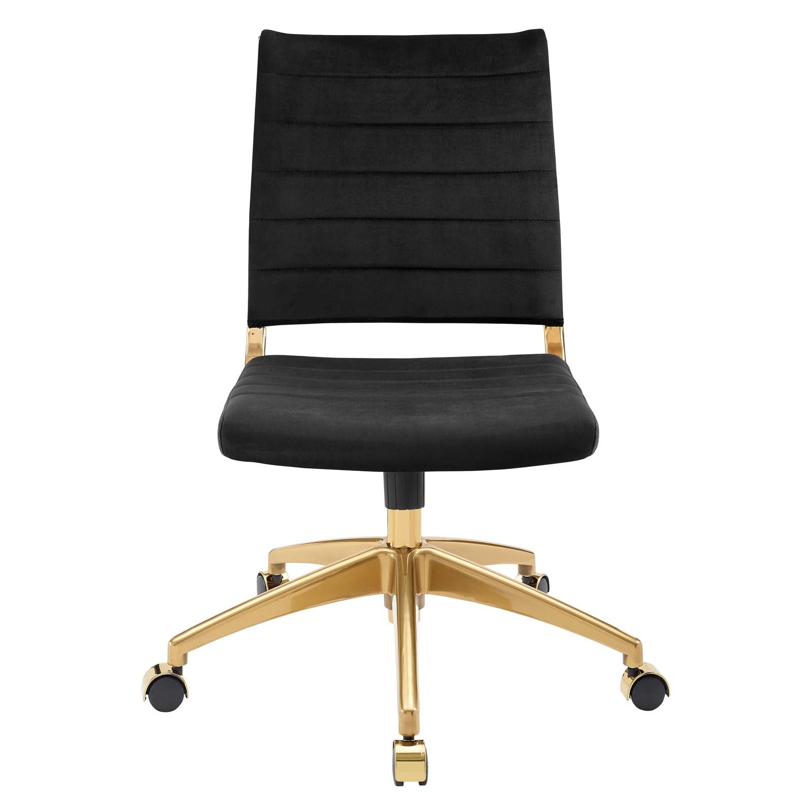 Deluxe Armless Mid Back Velvet Office Chair