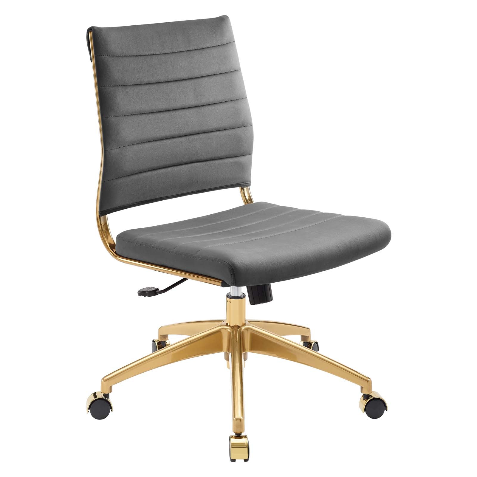 Deluxe Armless Mid Back Velvet Office Chair