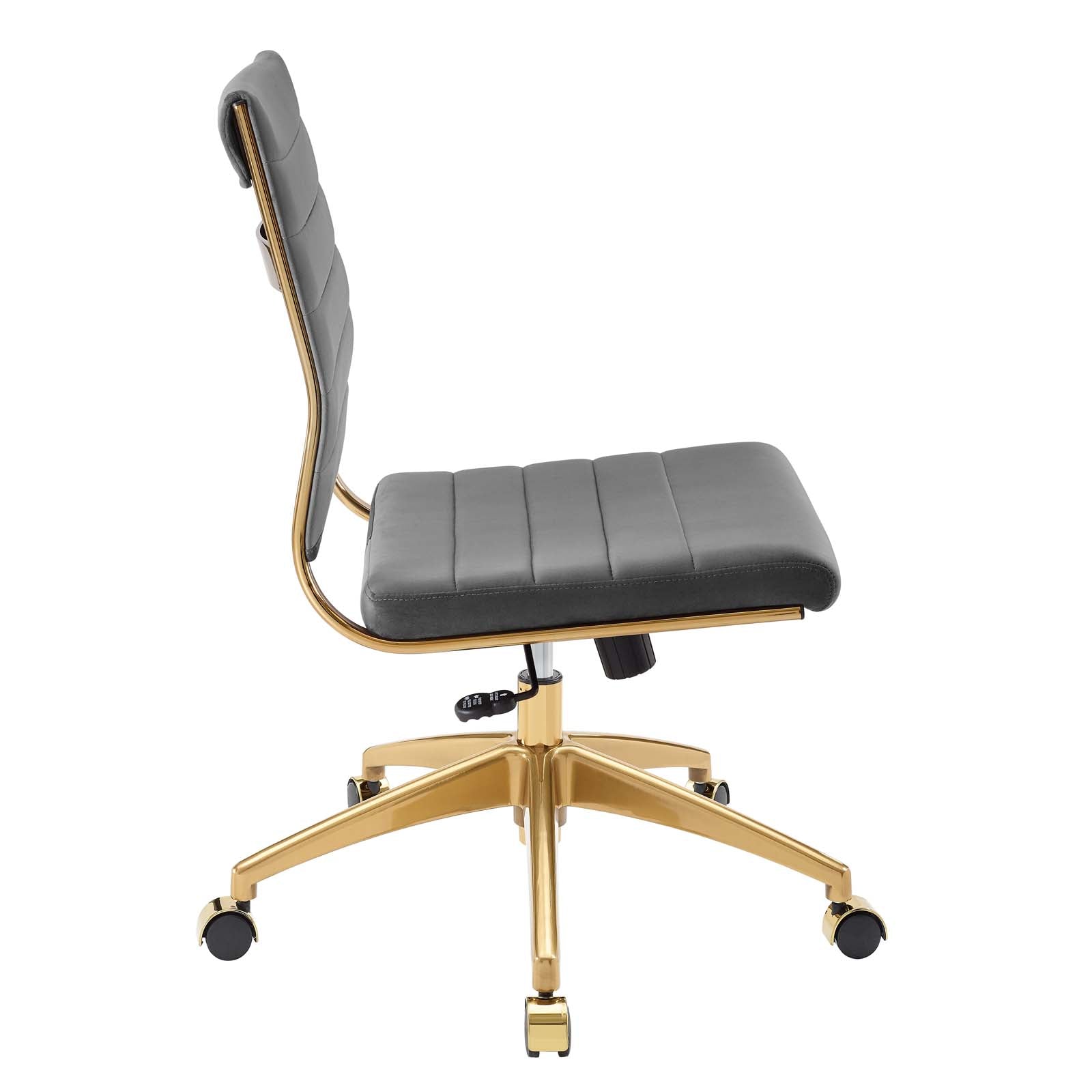 Deluxe Armless Mid Back Velvet Office Chair