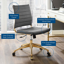 Load image into Gallery viewer, Deluxe Armless Mid Back Velvet Office Chair