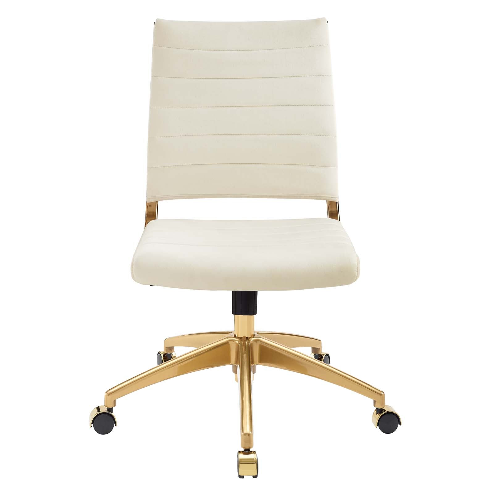 Deluxe Armless Mid Back Velvet Office Chair