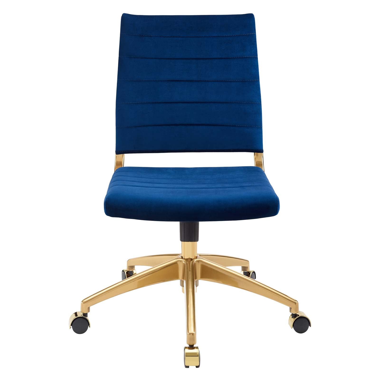 Deluxe Armless Mid Back Velvet Office Chair