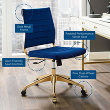 Load image into Gallery viewer, Deluxe Armless Mid Back Velvet Office Chair