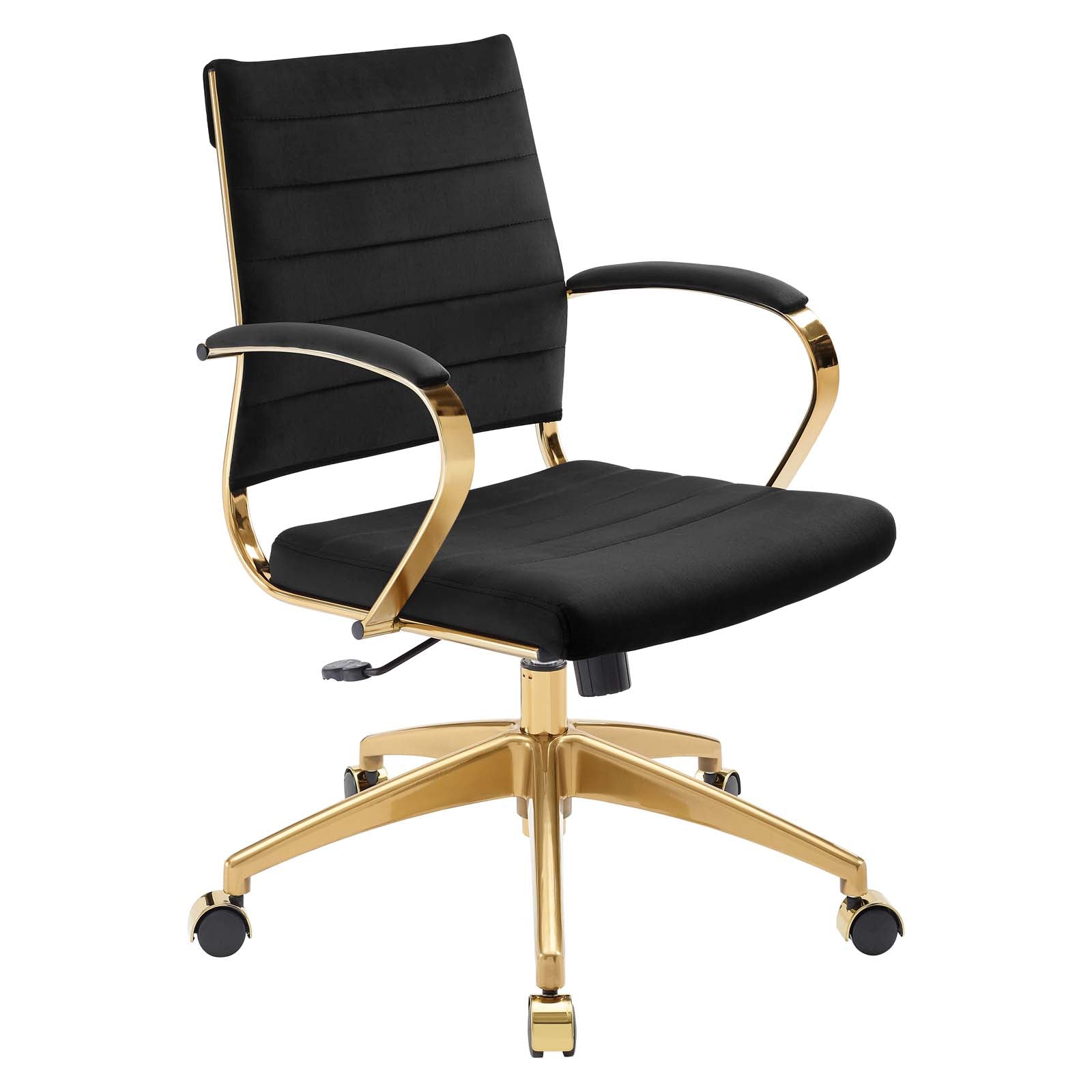 Deluxe Mid Back Velvet Office Chair Gold
