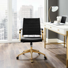 Load image into Gallery viewer, Deluxe Mid Back Velvet Office Chair Gold