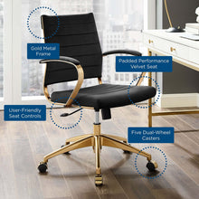 Load image into Gallery viewer, Deluxe Mid Back Velvet Office Chair Gold