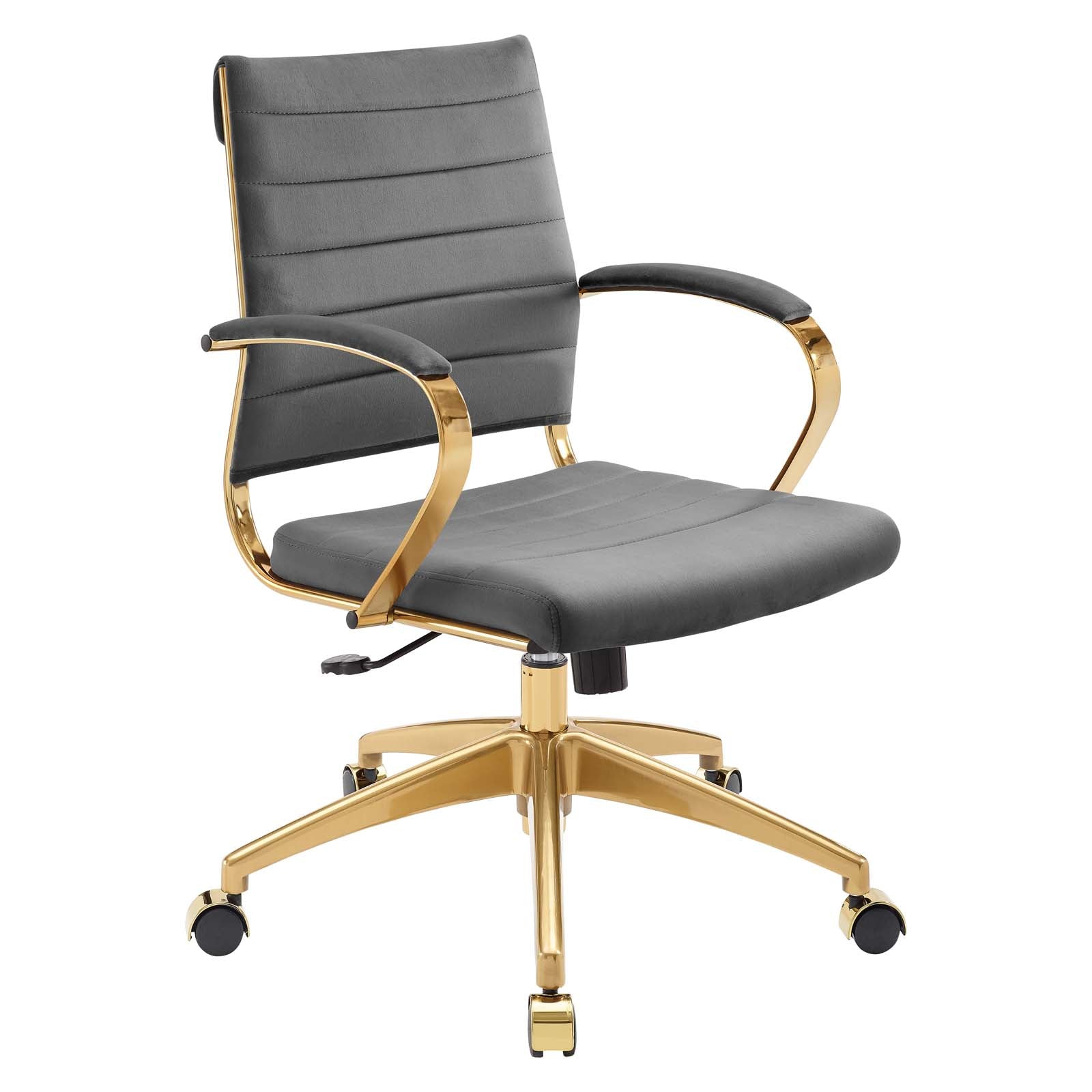 Deluxe Mid Back Velvet Office Chair Gold