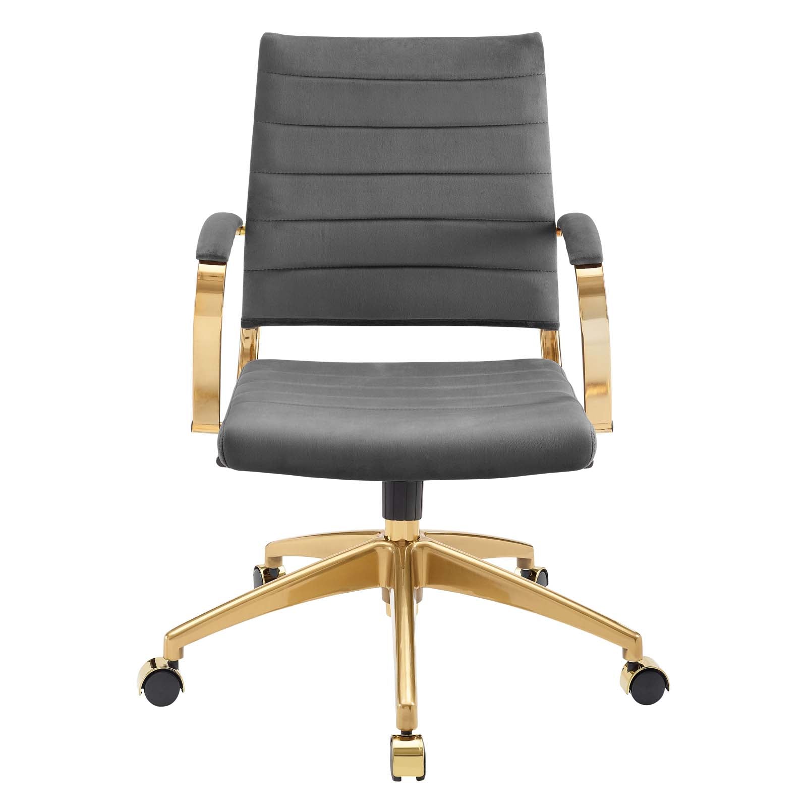 Deluxe Mid Back Velvet Office Chair Gold
