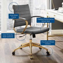 Load image into Gallery viewer, Deluxe Mid Back Velvet Office Chair Gold
