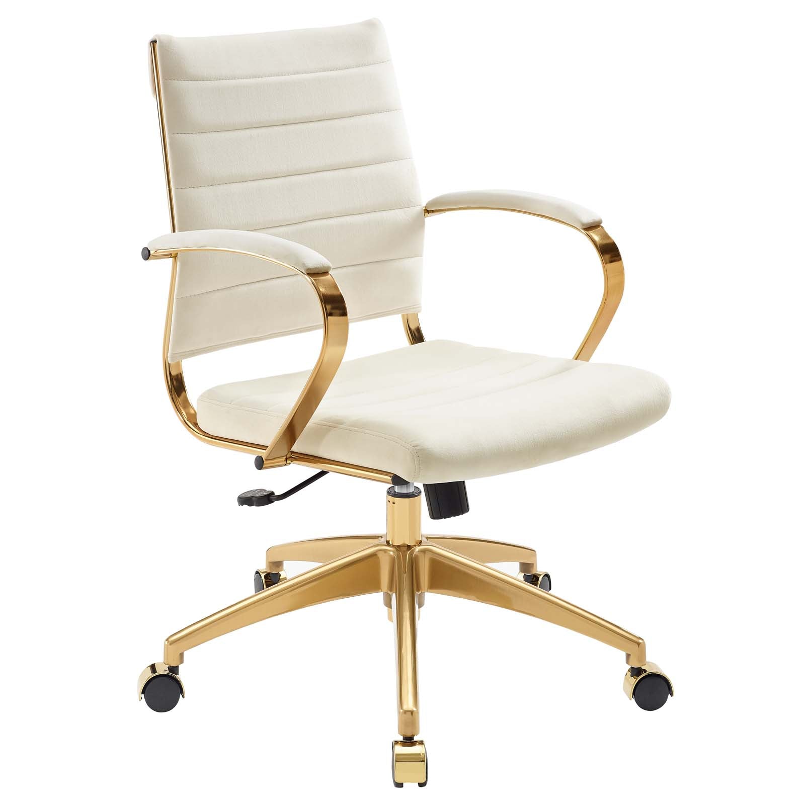 Deluxe Mid Back Velvet Office Chair Gold