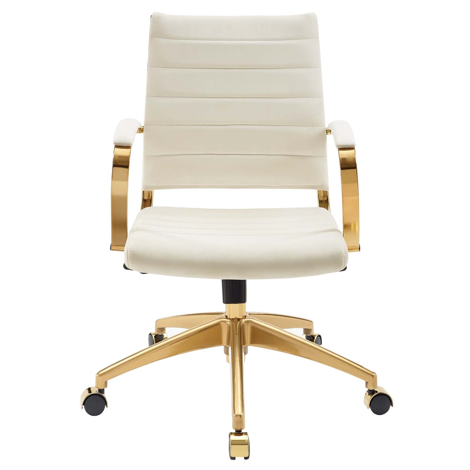 Deluxe Mid Back Velvet Office Chair Gold
