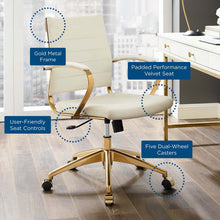 Load image into Gallery viewer, Deluxe Mid Back Velvet Office Chair Gold