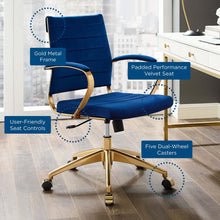 Load image into Gallery viewer, Deluxe Mid Back Velvet Office Chair Gold