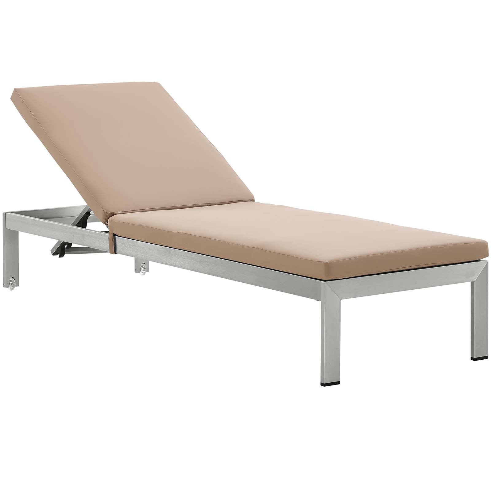 Coast Outdoor Patio Aluminum Wood Chaise With Cushions