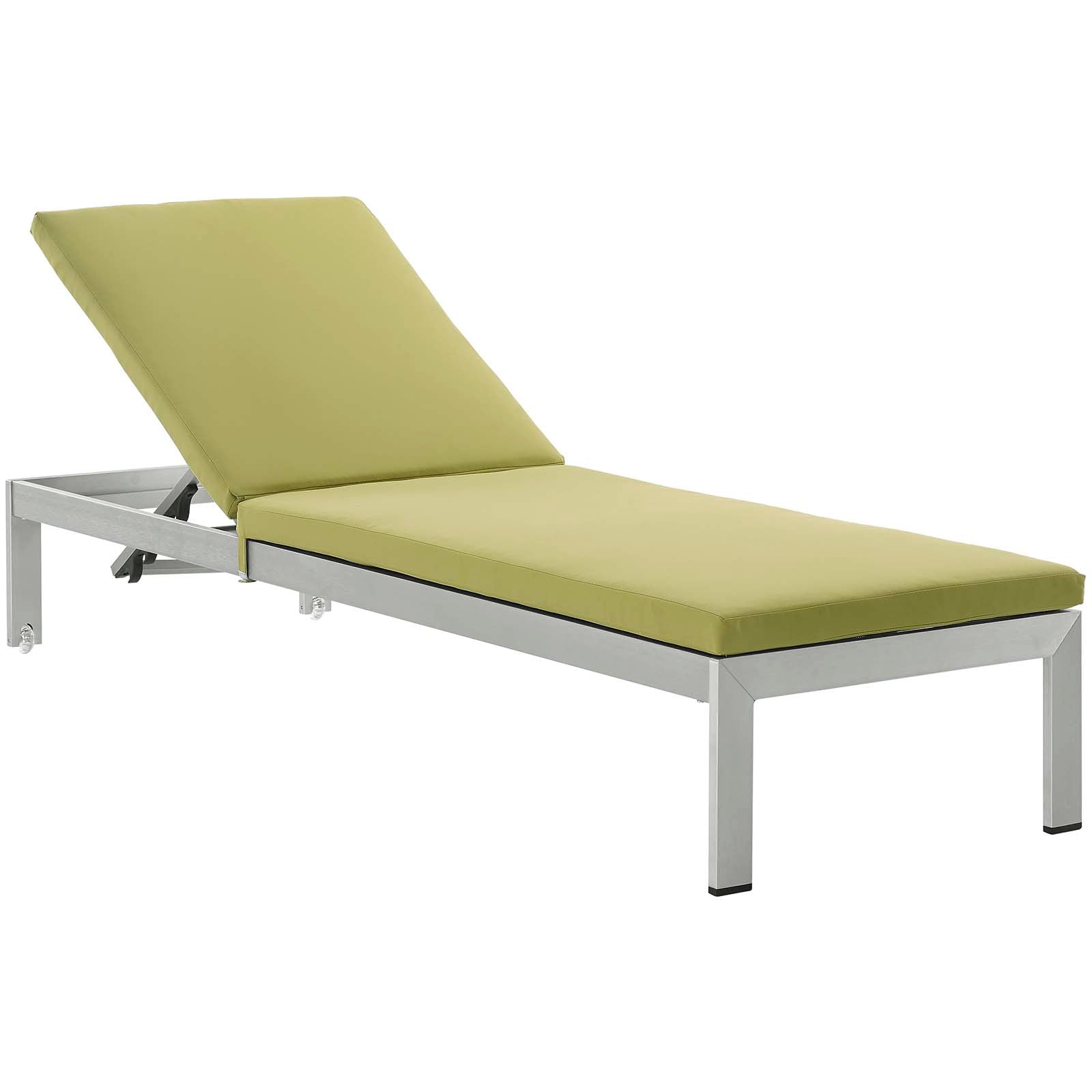 Coast Outdoor Patio Aluminum Wood Chaise With Cushions