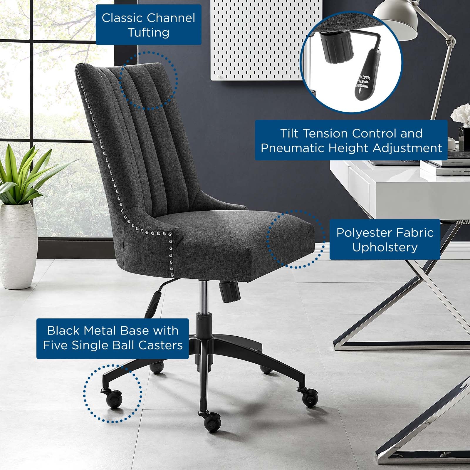 Baldwin Tufted Fabric Office Chair
