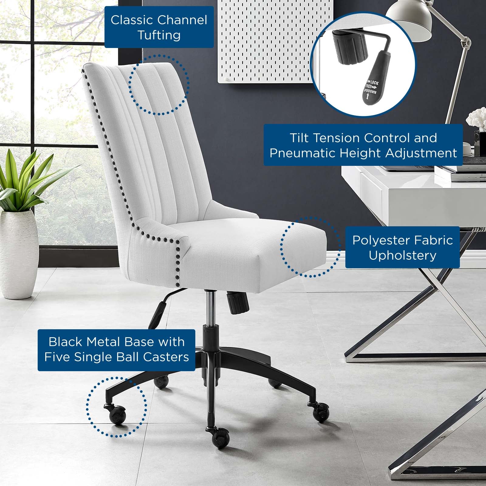 Baldwin Tufted Fabric Office Chair
