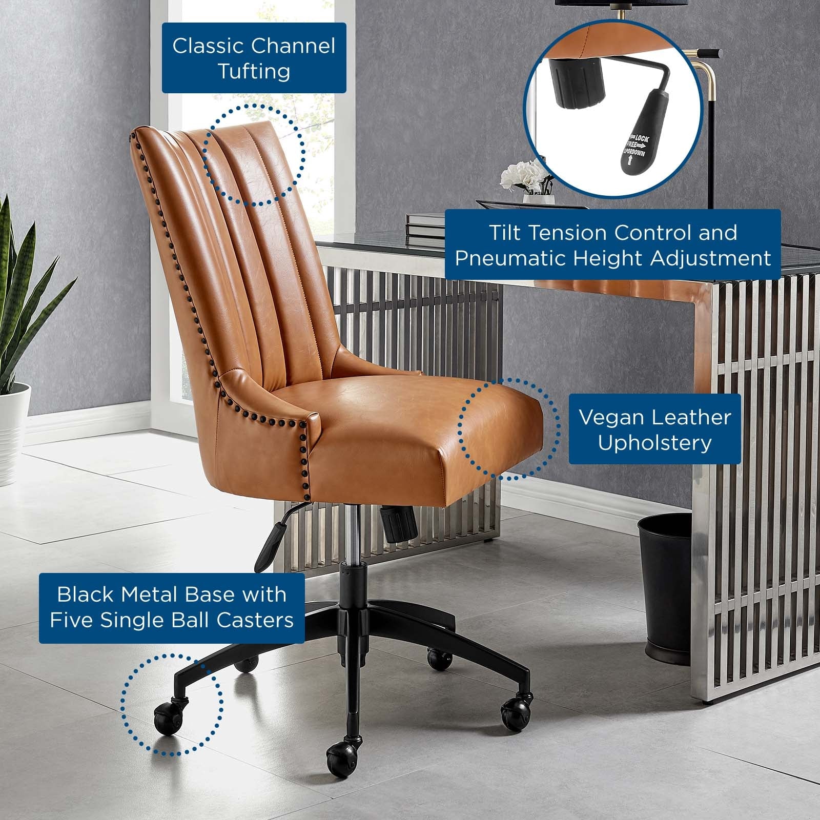Baldwin Tufted Vegan Leather Office Chair