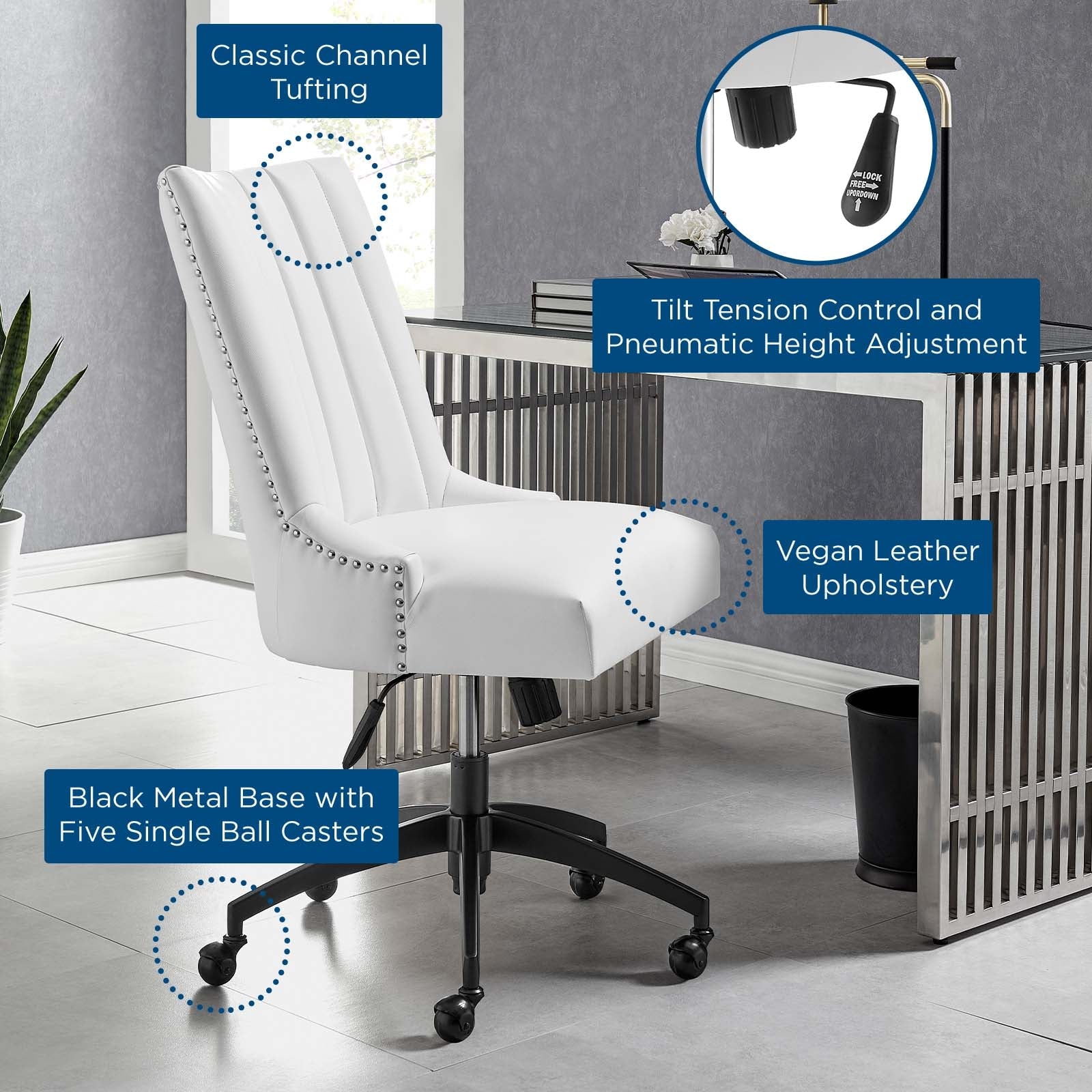 Baldwin Tufted Vegan Leather Office Chair