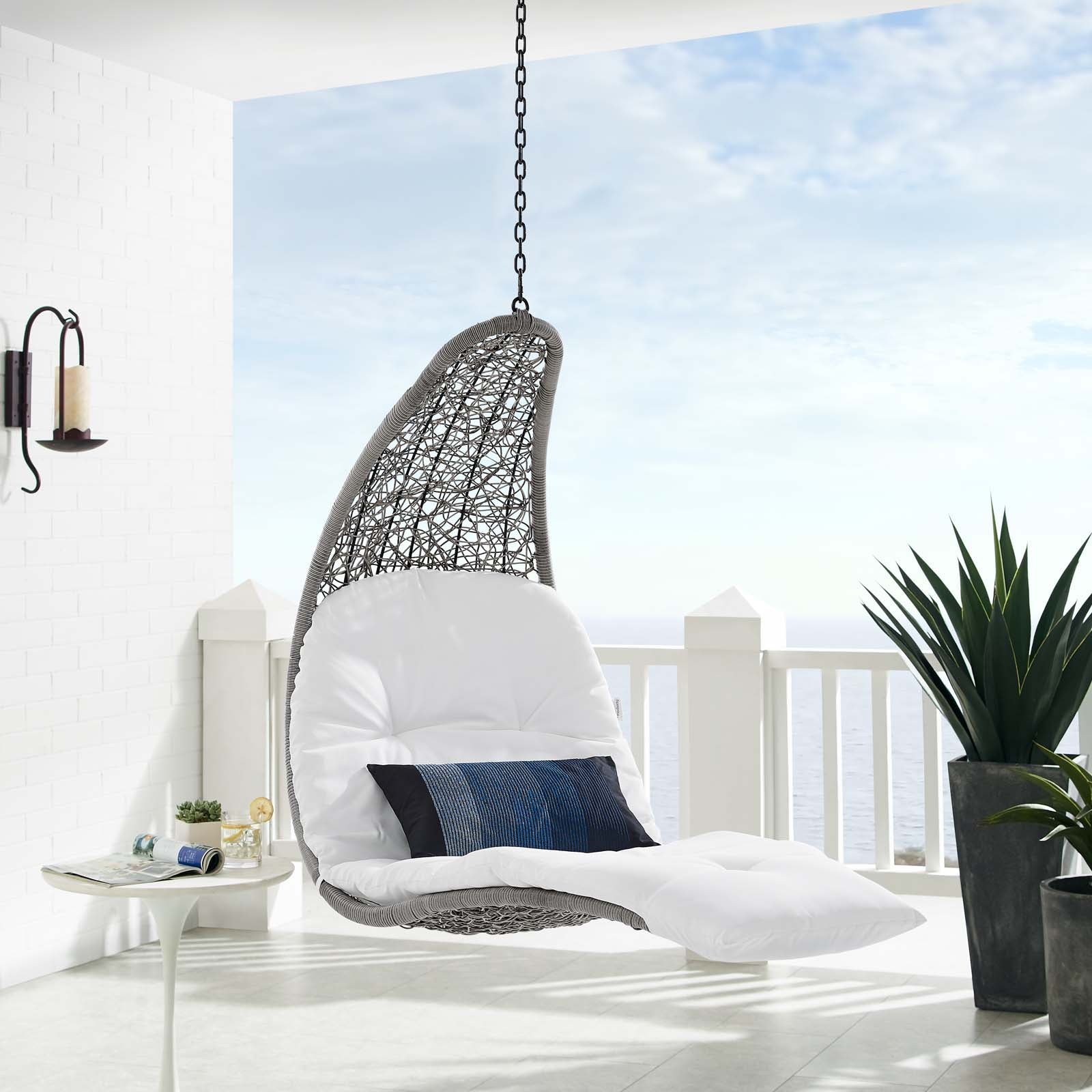 Panorama Outdoor Patio Hanging Chaise Lounge Swing Chair