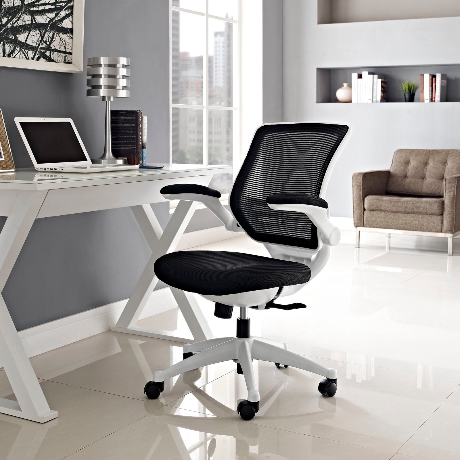 Performance White Frame Office Chair