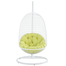 Load image into Gallery viewer, White Swing Outdoor Patio Fabric Lounge Chair With Stand