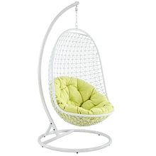 Load image into Gallery viewer, White Swing Outdoor Patio Fabric Lounge Chair With Stand