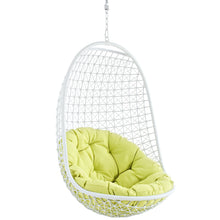 Load image into Gallery viewer, White Swing Outdoor Patio Fabric Lounge Chair With Stand
