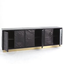 Load image into Gallery viewer, Forest Long Cabinet In Charcoal Leather