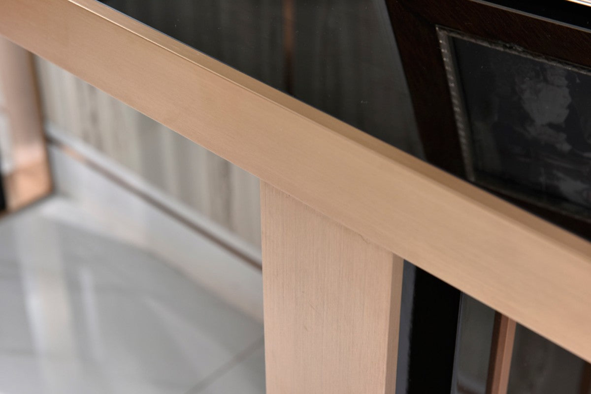 Mauris Black & Rosegold Console Table