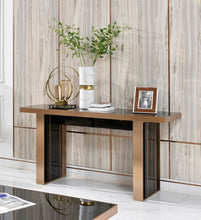 Load image into Gallery viewer, Mauris Black &amp; Rosegold Console Table
