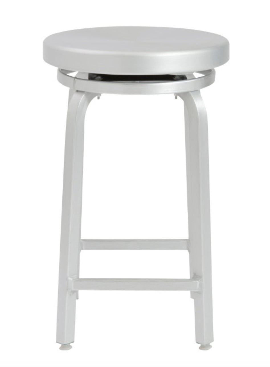 Miller-C Swivel 24" Counter Stool Matte Aluminum