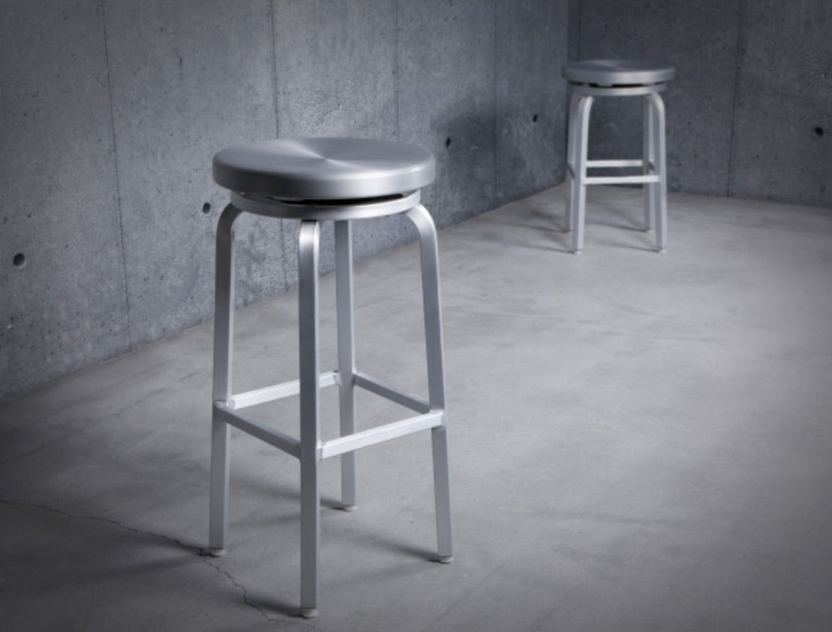 Miller-C Swivel 24" Counter Stool Matte Aluminum
