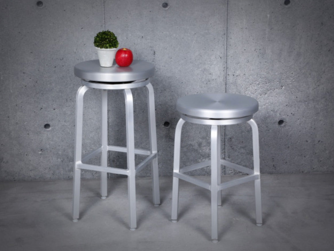 Miller-C Swivel 24" Counter Stool Matte Aluminum