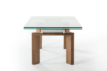 Load image into Gallery viewer, 87&quot;- 122&quot; Monte Extendable Walnut &amp; Glass Dining Table