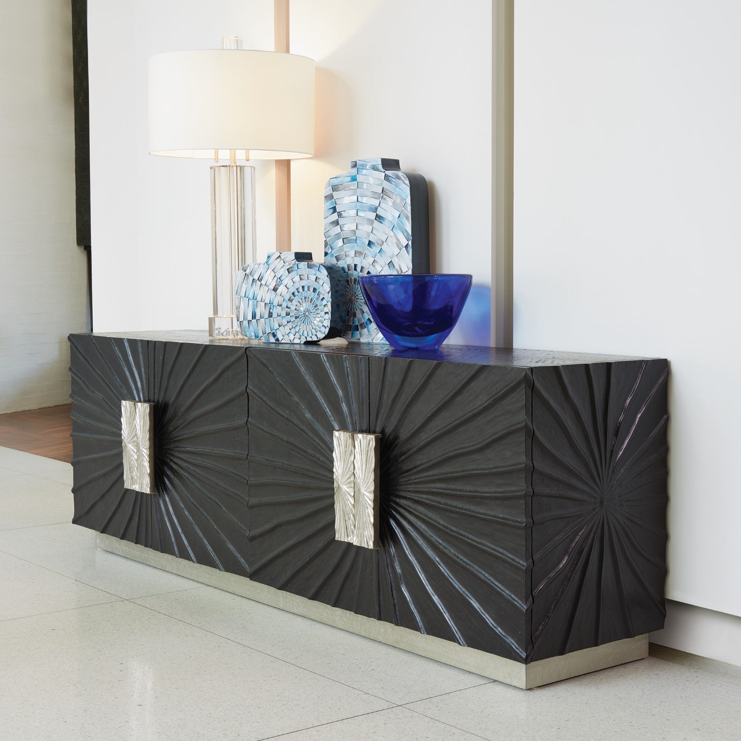 Pleated Media Cabinet Storage