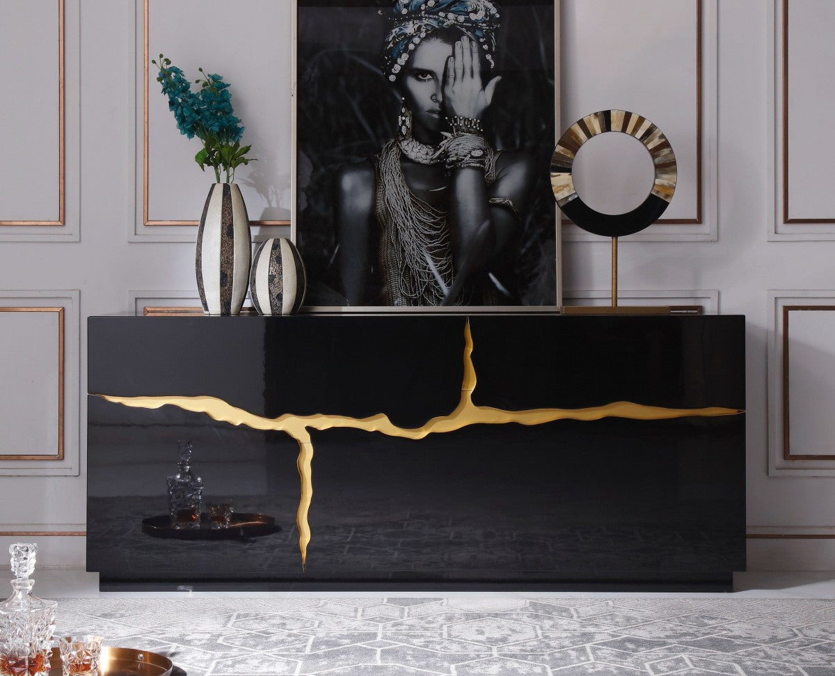 Paramount Sideboard With Gold Accents