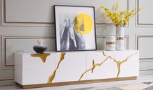 Load image into Gallery viewer, Paramount TV Stand With Gold Accents