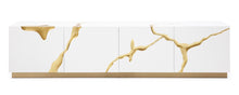 Load image into Gallery viewer, Paramount TV Stand With Gold Accents