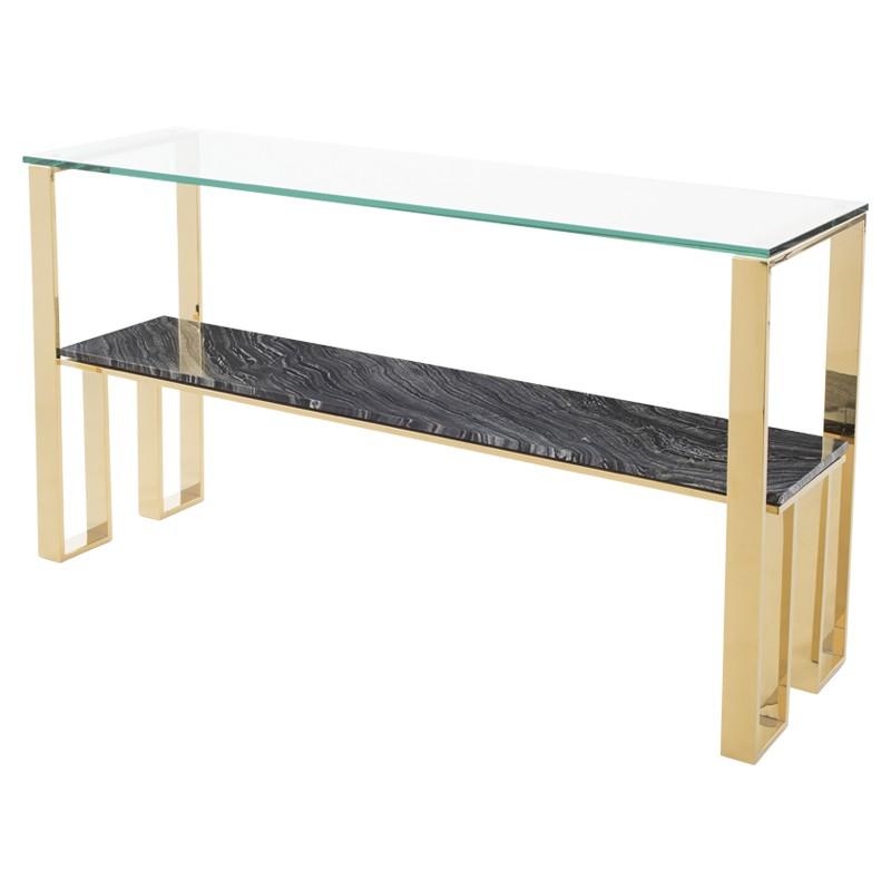 Tierra Console Table Black Marble