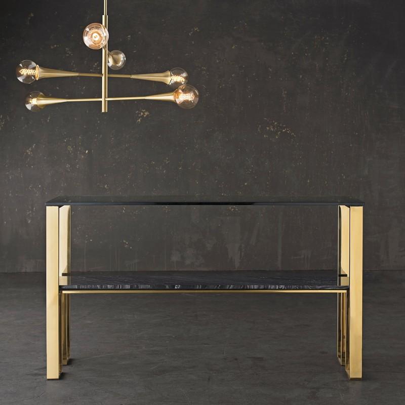 Tierra Console Table Black Marble