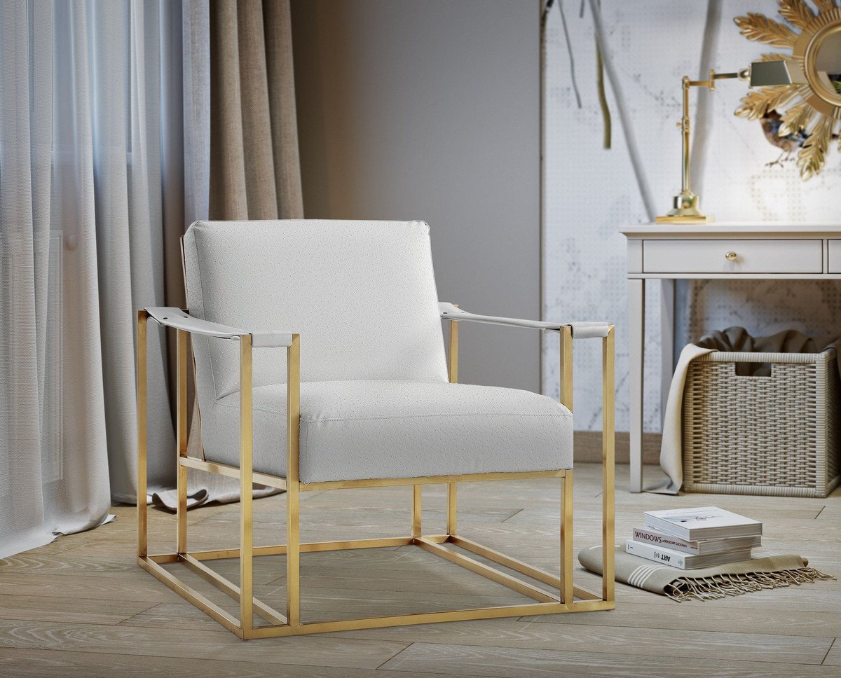 Baxter Ostrich Print Chair in Cream
