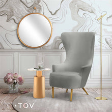 Load image into Gallery viewer, Julia Grey Wingback Chair By Inspire Me! Home Decor
