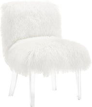 Load image into Gallery viewer, Sophie White Sheepskin Lucite Chair