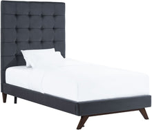 Load image into Gallery viewer, Eden Grey Velvet Bed in Twin