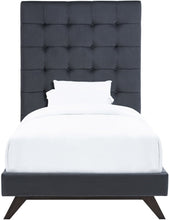 Load image into Gallery viewer, Eden Grey Velvet Bed in Twin