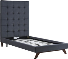 Load image into Gallery viewer, Eden Grey Velvet Bed in Twin