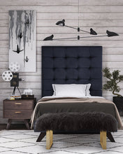 Load image into Gallery viewer, Eden Grey Velvet Bed in Twin